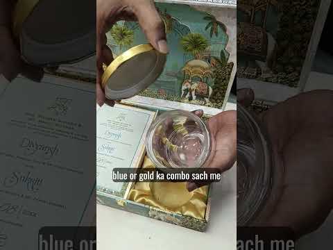 KL9021 Exclusive Elephant Design MDF Luxury Gift Box with Matching Carry Bag & 2 Golden Border Thick Cards (2 Jars 250gm each approx)