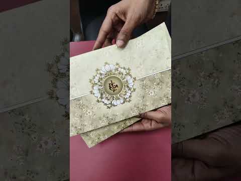 KLB-1234 Creme Floral Semi Box Wedding Card (2 Page)