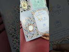 KLB-1357 Blue Grey Floral Laser Cut Carry Bag Style Semi Box Wedding Card (2 Page & Transparent PVC)