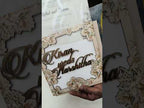 KLB789 Floral Design Orange Color Couple Name Laser Cut MDF Thick Wedding Card (2 Page)