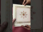 KLB-1380 Creme Pink Floral Padded Thick Wedding Card (2 Page)