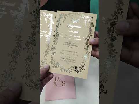 KL1052-3 Floral Theme Gold Leaf Premium Wedding Card (2 Page)