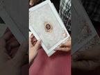 KLB867 Floral Design Creme Brown Color Semi Box Wedding Card (2 Page & Couple Name Wooden Plate)