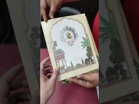 KLB-1298 White Creme Royal Arch Semi Box Wedding Card (2 Page)