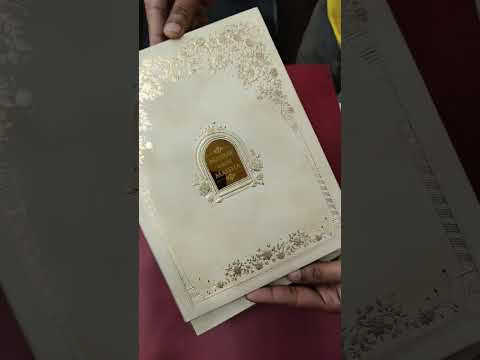 KLB-1061 Creme Royal Arch Padded Thick Wedding Card (2 Page & Couple Name Acrylic)