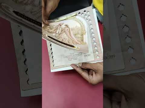 KLB676 Raja Rani Royal Fort Design Brown Color Laser Cut MDF Thick Wedding Card (2 Page & Couple Name Acrylic)