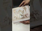 KLB760 Elephant Design Brown Color Embossed Semi Box Wedding Card (2 Page & Couple Initial Acrylic)