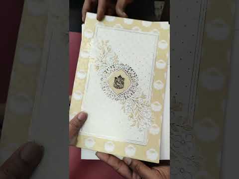 KLB-1246 White Yellow Floral Semi Box Wedding Card (2 Page)