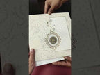 KLB-1376 Creme Floral Padded Thick Wedding Card (2 Page)