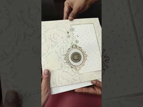 KLB-1376 Creme Floral Padded Thick Wedding Card (2 Page)