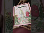 KLB-1267 Pink Bride Groom Padded Thick Wedding Card (2 Page & Couple Name Wooden Plate)