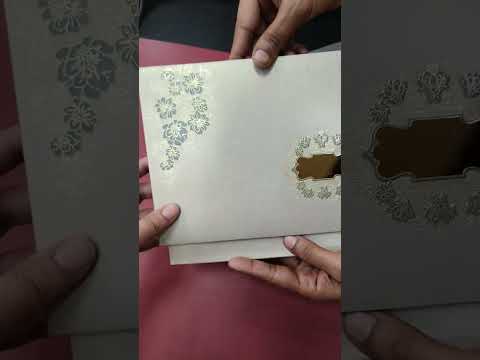 KLB-1115 Golden Floral Padded Thick Wedding Card (2 Page & Couple Name Acrylic)