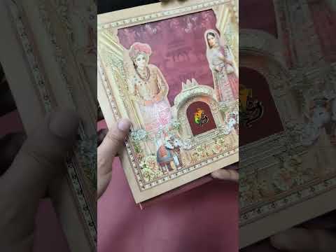 KLB-1354 Creme Maroon Bride Groom Laser Cut Semi Box Wedding Card (2 Page)