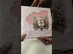 KLB725 Floral Design Peach Color Laser Cut Hardboard Padding Thick Wedding Card (2 Page & Couple Initial Acrylic)