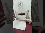 KLB-1555 White Royal Arch Embossed Semi Box Wedding Card (2 Page & Couple Initial Wooden Plate)