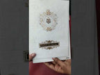 KLB-1077 White Floral Embossed Padded Thick Wedding Card (2 Page & Couple Name Acrylic)