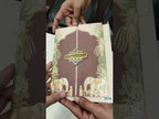 KLB815 Elephant Design Maroon Color Double Door Style Hardboard Padding Thick Wedding Card (2 Page & Couple Name Acrylic)