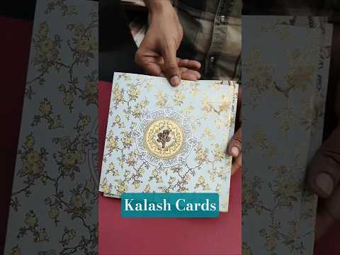 KLB519 Floral Design Premium Gold Foil Print Semi Box Paper Wedding Card (2 Page)