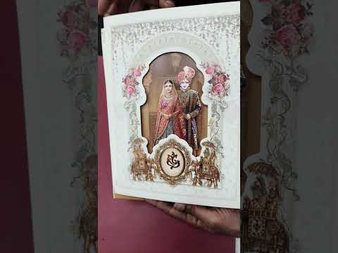 KLB-1203 Creme Brown Bride Groom Laser Cut Semi Box Wedding Card (2 Page)