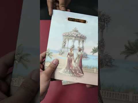 KLB-1149 Blue Mandap Semi Box Wedding Card (2 Page & Couple Name Acrylic)