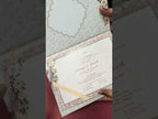 KLB844 Floral Design White Color Embossed Hardboard Padding Thick Wedding Card (2 Page & Couple Name Acrylic)