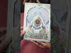 KLB894 Peacock Design Blue Color Laser Cut Hardboard Padding Thick Wedding Card (2 Page & Couple Name Wooden Plate)