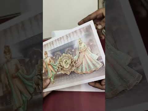 KLB-1523 Purple Bride Groom Semi Box Wedding Card (2 Page)