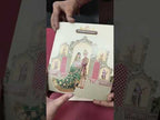 KLB-1429 Creme Bride Groom Semi Box Wedding Card (2 Page & Couple Name Wooden Plate)