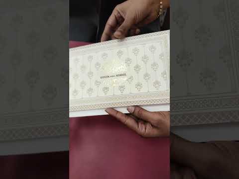 KLB-1242 White Creme Tree of Life Embossed Semi Box Wedding Card (2 Page)
