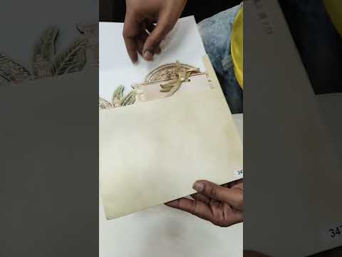 KLB790 Peacock Design Creme Color Couple Name Laser Cut Wedding Card (2 Page)