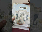 KLB-1539 Blue Bride Groom 3D Gold Foil Semi Box Wedding Card (2 Page & Couple Name Wooden Plate)