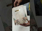 KLB784 Elephant Design Creme Color Embossed Semi Box Wedding Card (2 Page & Couple Name Acrylic)