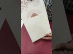 KLB870 Floral Design Creme Color Semi Box Wedding Card (2 Page & Couple Name Wooden Plate)