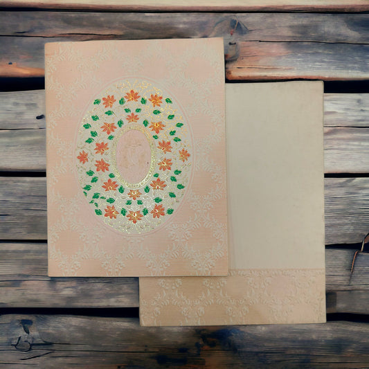 KL0134 Semi Box Embossed Paper Wedding Card-Kalash Cards