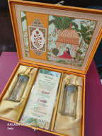 KL9058 Royal Elephant Design Luxury Gift Box with 2 Printed Page Cards (2 Jars)-Kalash Cards