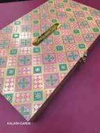 KL9028 Premium Bhaji Box with Laser Cut Acrylic Mirror (1 Kg Capacity)-Kalash Cards