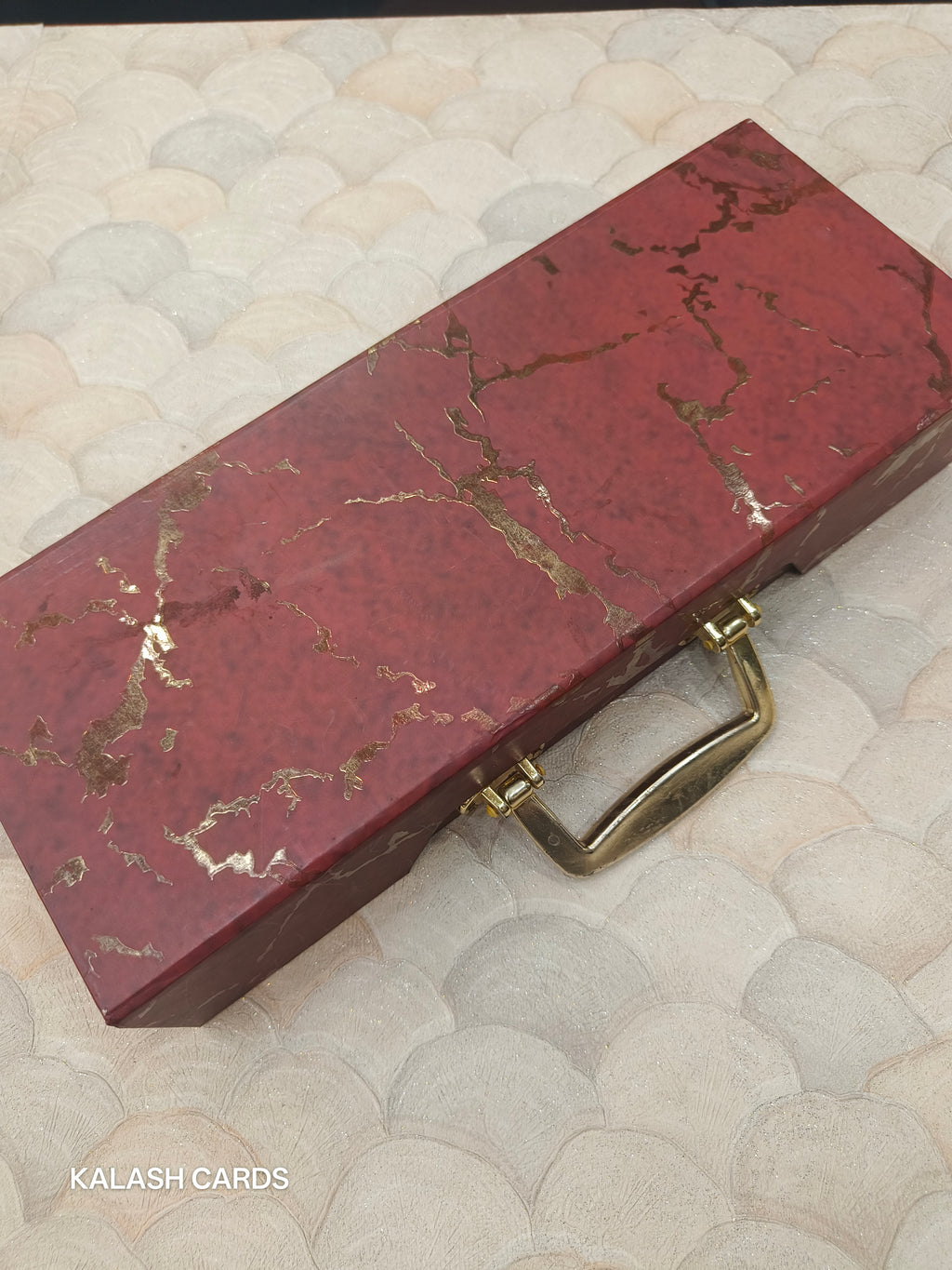 KL9019 Luxury Suitcase Style MDF Gift Box with Handle and 2 Page Cards (3 Jars)-Kalash Cards