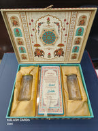 KL9032 Royal Elephant Design Luxury Gift Box with 2 Printed Page Cards (2 Jars)-Kalash Cards