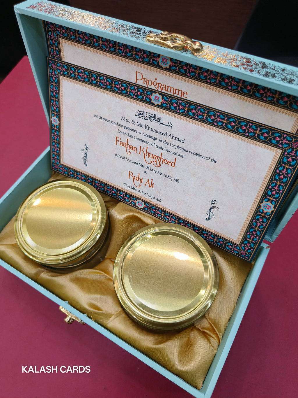 KL9085 Floral Design Luxury Gift Box with 2 Page Cards (2 Jars)-Kalash Cards