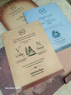 KLB532 Raja Rani Design Semi Box Paper Wedding Card (2 Page)-Kalash Cards