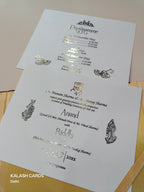 KLB1504 Luxury Velvet Gold Foil Print Hardboard Wedding Card (2 Page)-Kalash Cards