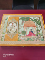 KL9058 Royal Elephant Design Luxury Gift Box with 2 Printed Page Cards (2 Jars)-Kalash Cards