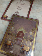 KLB534 Elegant Elephant Theme Semi Box Paper Wedding Card (2 Page)-Kalash Cards
