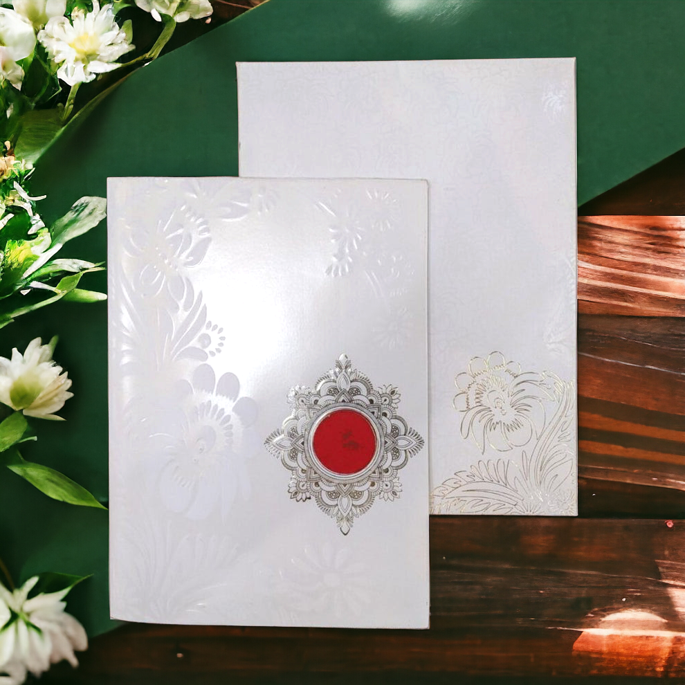 KL0261 Semi Box Embossed Paper Wedding Card-Kalash Cards