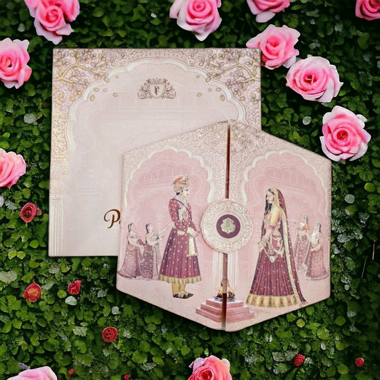 KLB529 Semi Box Paper Wedding Card-Kalash Cards