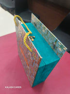 KL9025 Handbag Style MDF Dry Fruit Gift Box with 2 Printed Card Inserts (2 Jars)-Kalash Cards