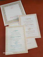 KLB565 Dulha Dulhan Floral Frame 3D Popup Semi Box Wedding Card (2 Page)-Kalash Cards