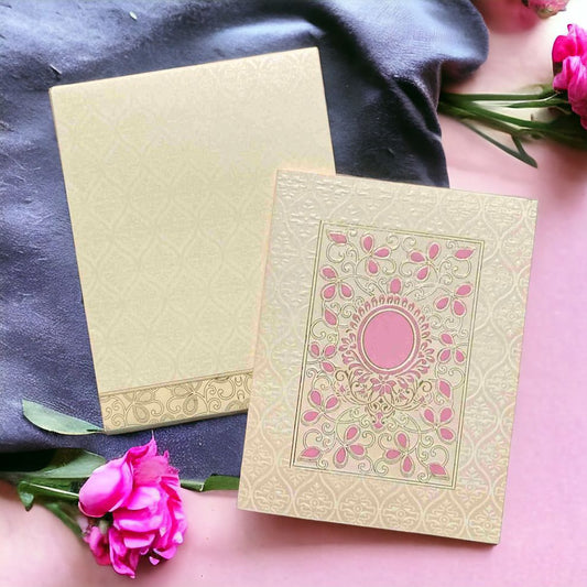KL0133 Semi Box Embossed Paper Wedding Card-Kalash Cards