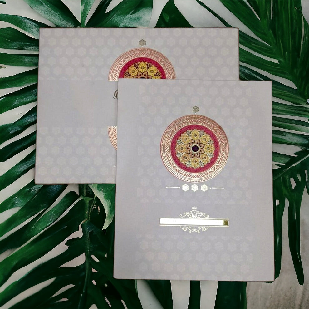 KLB519 Semi Box Paper Wedding Card-Kalash Cards