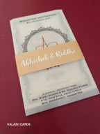 KL2200 Translucent Cover Luxury Wedding Card (2 Page)-Kalash Cards